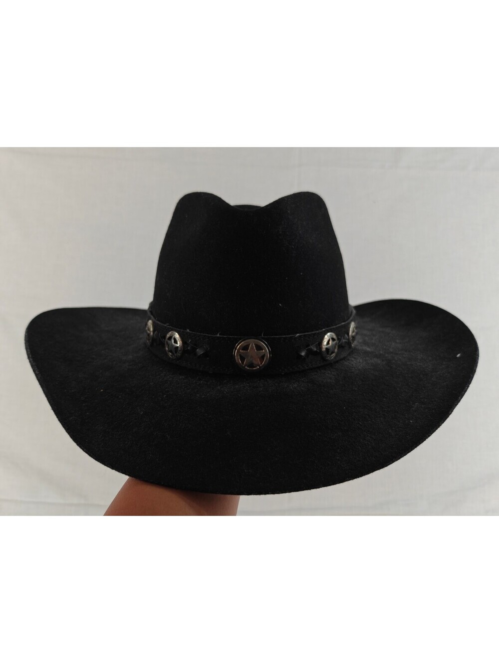 Bullhide Montecarlo 4X Black Wool Felt Cowboy Hat Star Studded Size 6 7/8